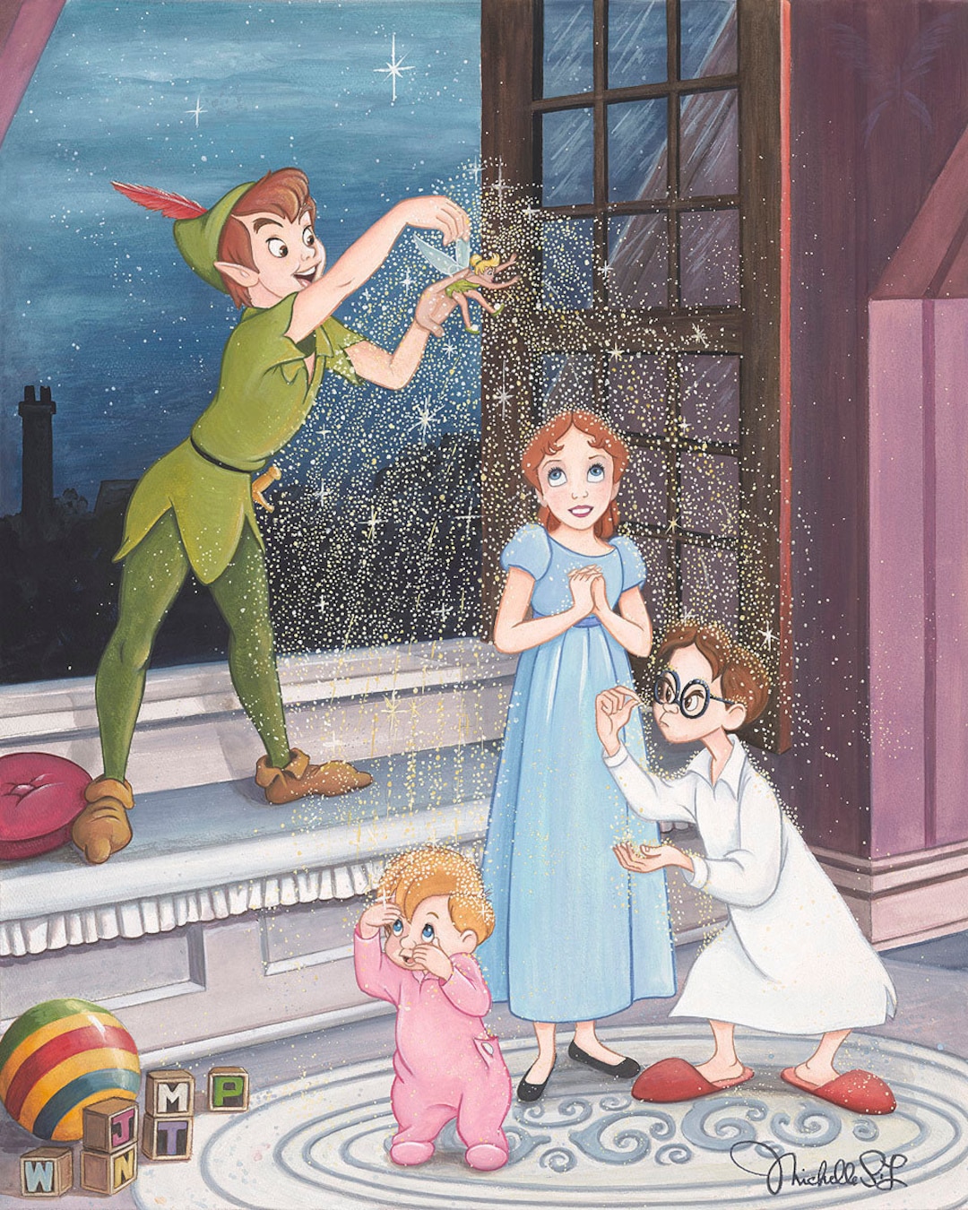 Peter Pan Walt Disney Fine Art Michelle St. Laurent Signed Limited