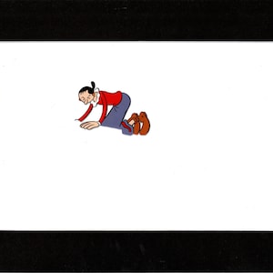 Popeye Olive Oyl Screen-Used Production Animation Cel and Drawing Hand-Inked Pre-1970s 11