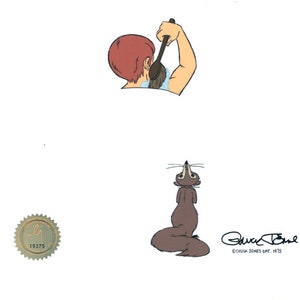 May include: A black and white illustration of a raccoon looking up, with the artist's signature "Chuck Jones Est. 1975" below. A gold seal with the number "19375" is in the lower left corner.