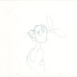 Winnie the Pooh Rabbit Walt Disney Production Animation Cel Drawing b3210