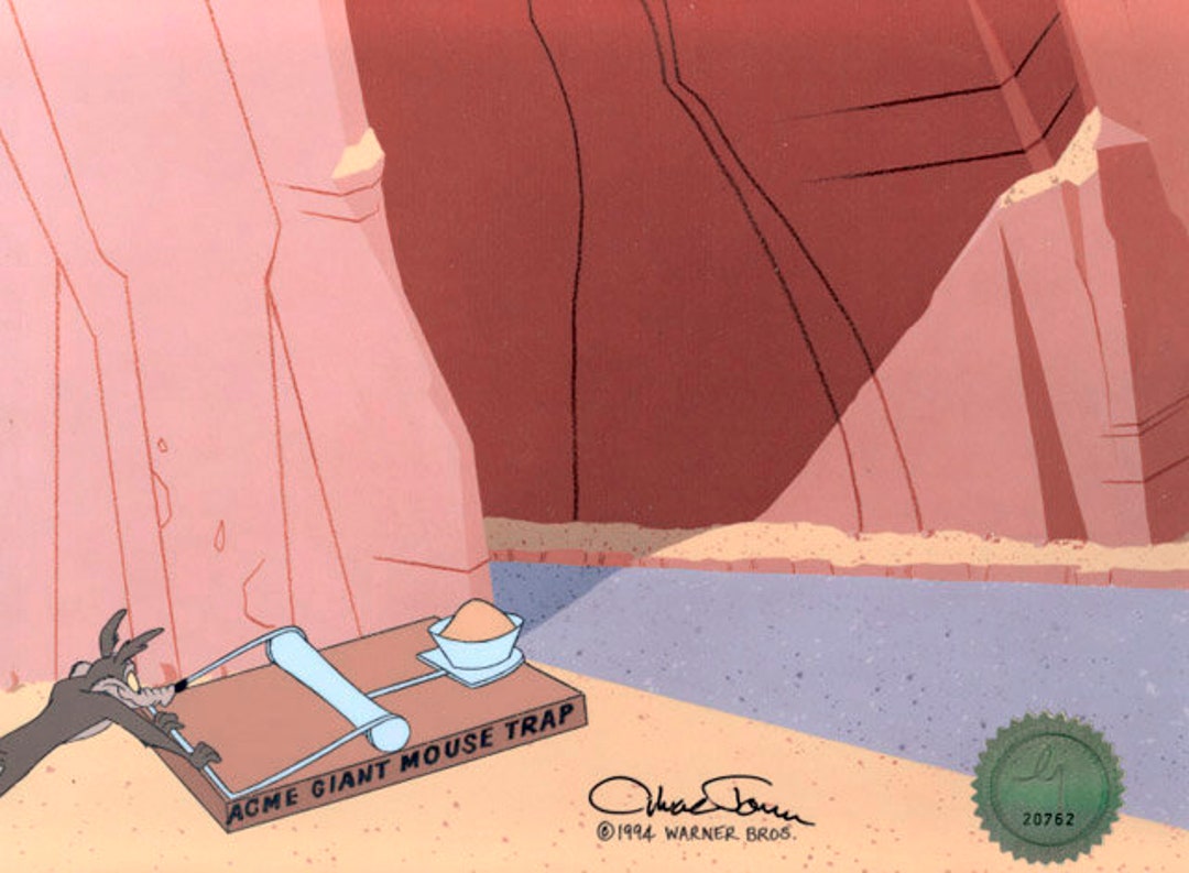 チャック・ジョーンズ ワイリー・コヨーテ セル画 証明書 公式 シルクスクリーン Wile E Coyote Looney Tunes Chuck Jones Signed 1994 Production