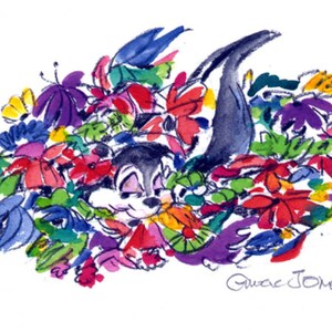 Chuck Jones Pepe Bouquet with Pepe Le Pew Warner Brothers Giclee on Paper Limited Edition of 750 - LRG