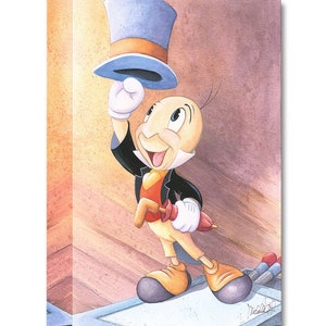 Pinocchio Jiminy Cricket Walt Disney Fine Art Michelle St. Laurent Ltd Ed of 1500 Treasures on Canvas Print TOC &quot;A Well Dressed Conscience&quot;