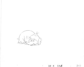 Flintstones Baby Mammoth Original Production cel Drawing Hanna Barbera 1972 ms3