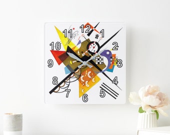 Abstract Expressionist Art Wall Clock by ArtClocks "On White II" by Wassily Kandinsky New Decor Gift