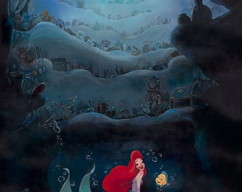 The Little Mermaid Ariel Walt Disney Fine Art Liana Hee Signed Limited Edition of 195 Print on Canvas - Part of That World