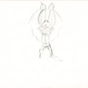 The Great Mouse Detective Fidget the Bat Walt Disney Production Animation Drawing 1986 A80a