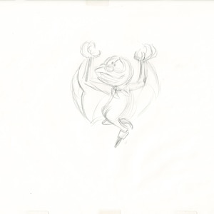 The Great Mouse Detective Fidget the Bat Walt Disney Production Animation Drawing 1986 A153
