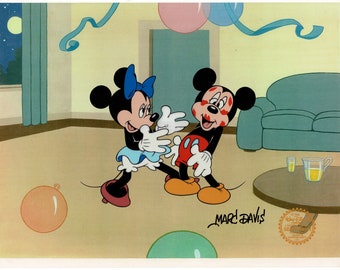 Mickey Mouse Minnie Mouse Walt Disney Serigraph Limited Cel Signed Marc Davis