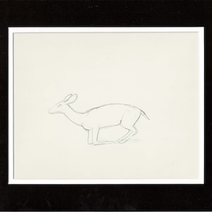 Walt Disney Rough Production Animation Cel Drawing or Study of a Deer 31m