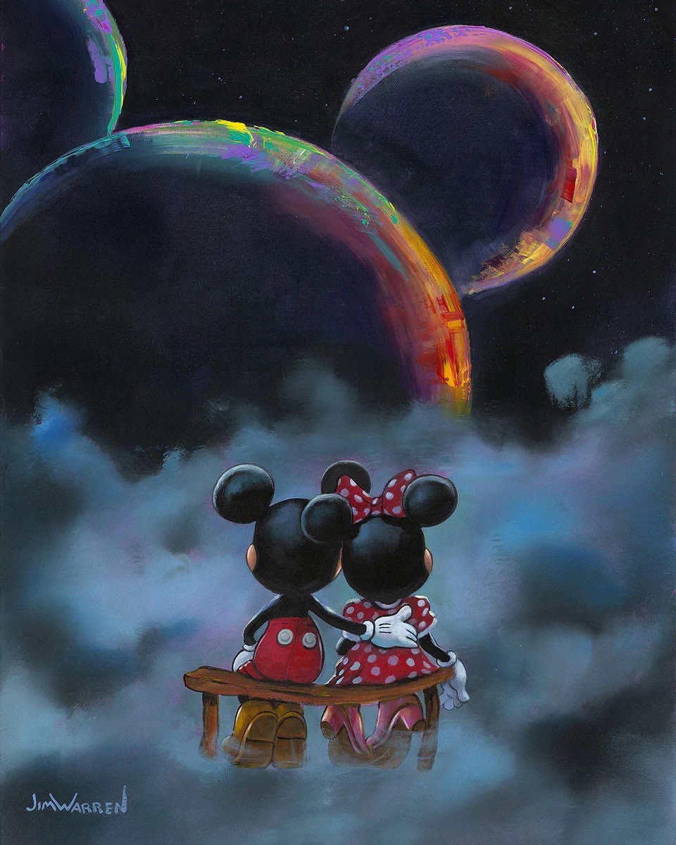 Mickey Mouse and Minnie Mouse Walt Disney Fine Art Jim Warren