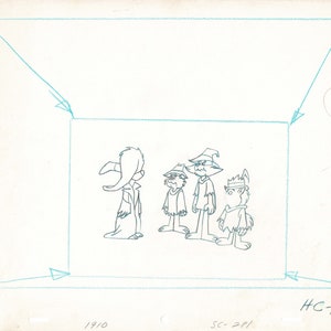 Houndcats Vintage production-used animation Cel Drawing 1972 Friz Freleng 4