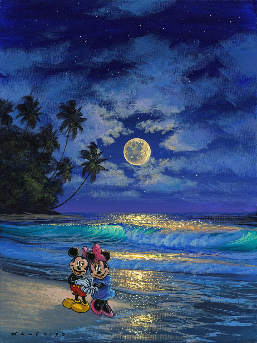 Mickey Mouse and Minnie Walt Disney Fine Art Walfrido Garcia