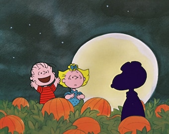 PEANUTS The Great Pumpkin Rises Linus and Sally Limited Edition of 150 Animation Cel Signed by Bill Melendez mlc11