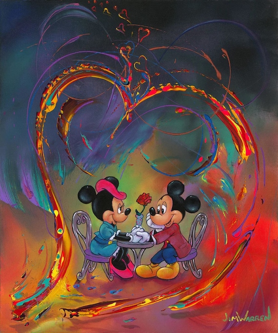 Mickey Mouse and Minnie Mouse Walt Disney Fine Art Jim Warren