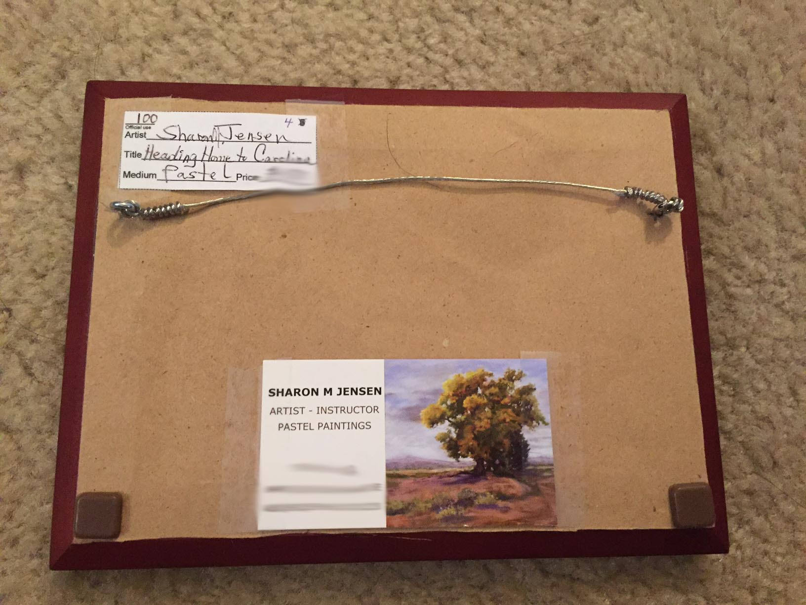 Miniature Pastel Originale – Paysage – Sharon Jensen – Encadrée Signée – Certificat