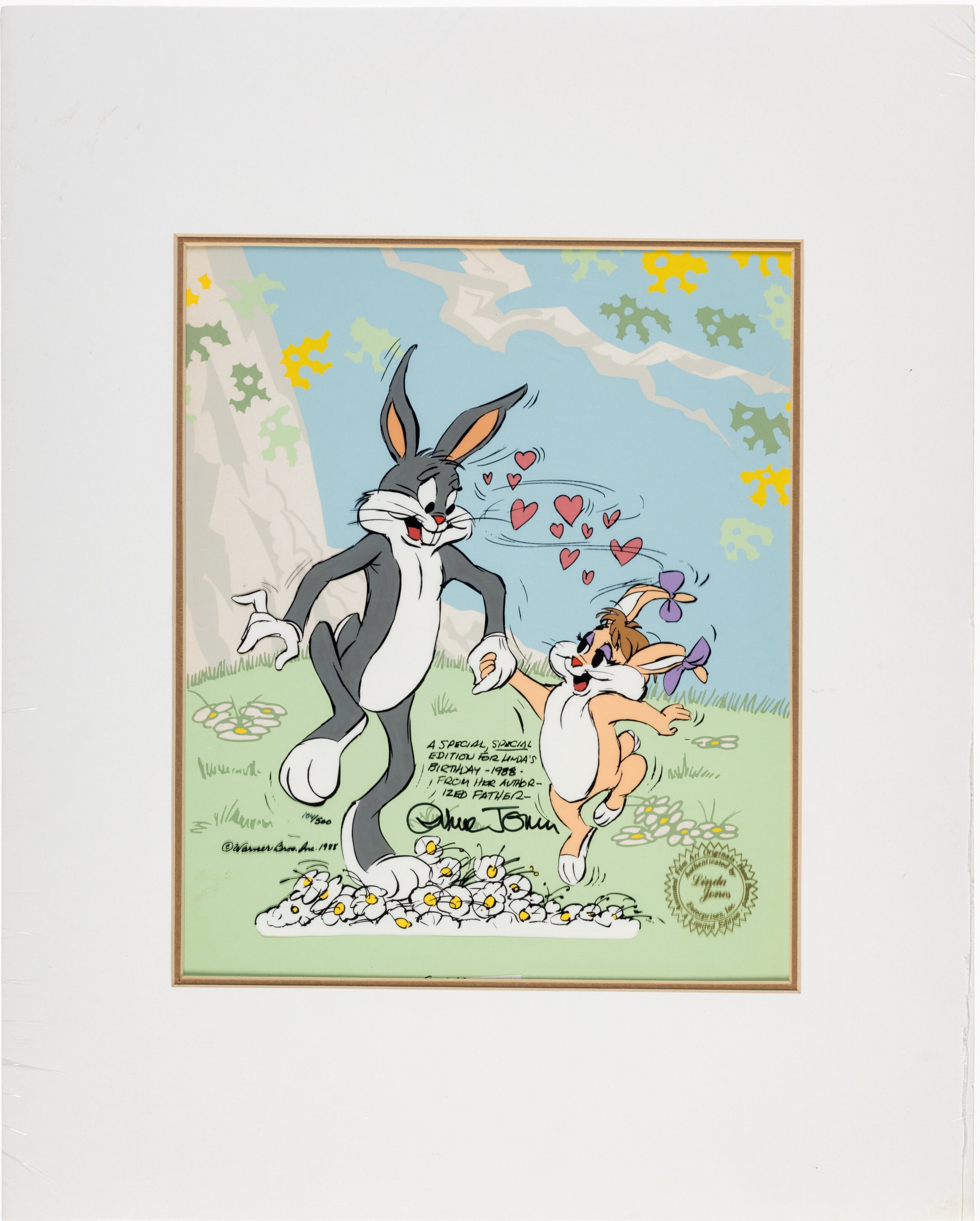Chuck Jones SIGNED Bugs Bunny Birthday Card Limited Edition