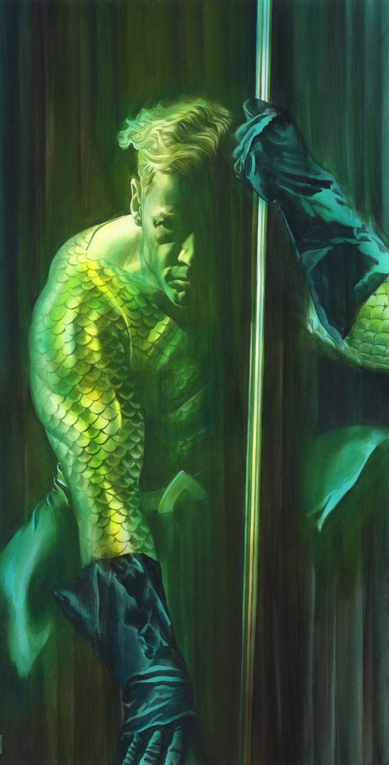 Alex Ross SIGNED Shadows Aquaman SDCC Exclusive Giclee Print on