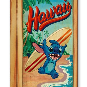 Lilo and Stitch Walt Disney Fine Art Trevor Carlton Ltd Ed of 1500 TOC Treasures on Canvas Print &quot;Surf&#39;s Up&quot;