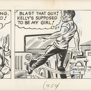 Davy Jones Original Ink Daily Newspaper Comic Strip Art Signed and Drawn by Sam Leff 1966 223
