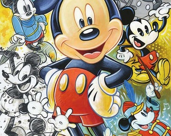 Mickey Mouse Walt Disney Fine Art Tim Rogerson Signed Limited Edition of 90 Print on Canvas "90 Years of Mickey Mouse" - REGULAR Edition
