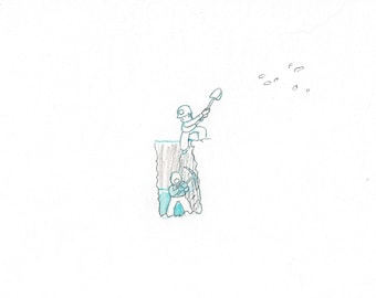 May include: A hand-drawn illustration of two people digging a hole. One person is on the edge of the hole, using a shovel to throw dirt out of the hole. The other person is in the hole, using a pickaxe to dig.