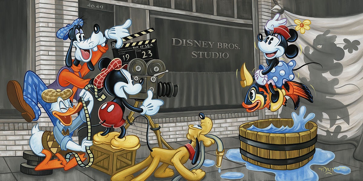 Mickey Mouse in Film Walt Disney Fine Art Tim Rogerson Signed
