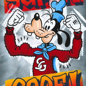 Goofy Walt Disney Fine Art Trevor Carlton Signed Limited Edition of 195 Print on Canvas &quot;Super Goof!&quot;