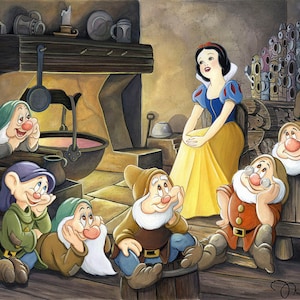 Snow White and the Seven Dwarfs Walt Disney Fine Art Michelle St. Laurent Signed Limited Edition of 195 Print on Canvas - Someday