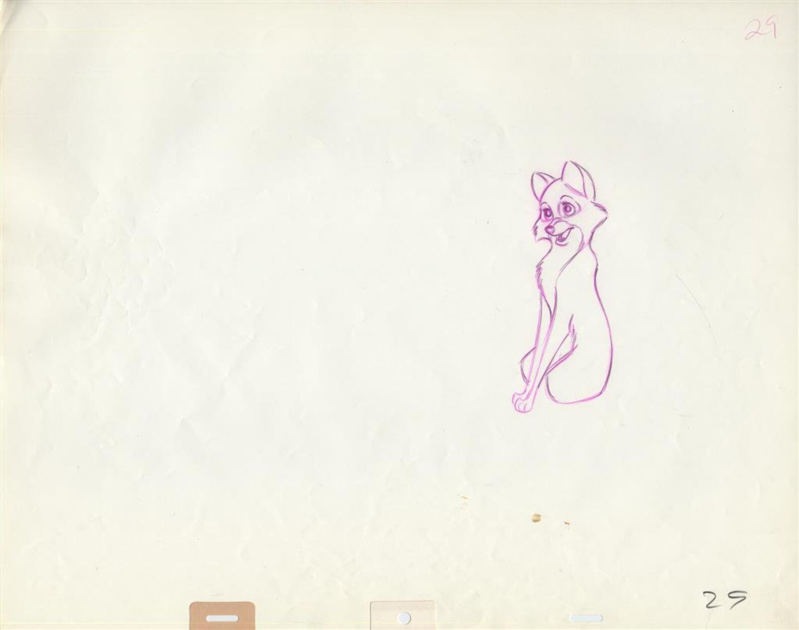 Fox and the Hound VIXEY Walt Disney Production Animation Cel Drawing ...