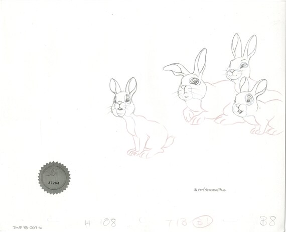 Watership Down 1978 Production Animation Cel Drawing With - Etsy