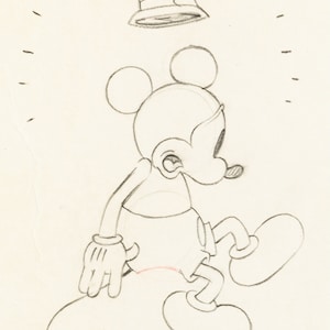 Mickey Mouse 1934 Original Production Animation Cel Drawing from Disney The Dognapper 38A