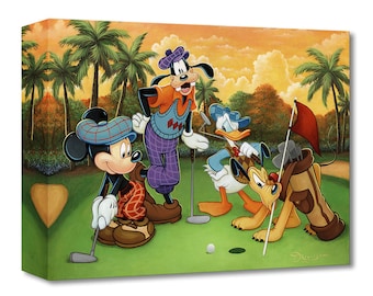 Mickey Mouse Golf Walt Disney Fine Art Tim Rogerson Limited Edition Treasures on Canvas Print TOC &quot;Fabulous Foursome&quot;
