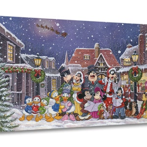 Mickey Mouse Minnie Mouse Walt Disney Fine Art Michelle St. Laurent Limited Edition Treasures on Canvas Print TOC "A Snowy Christmas Carol"
