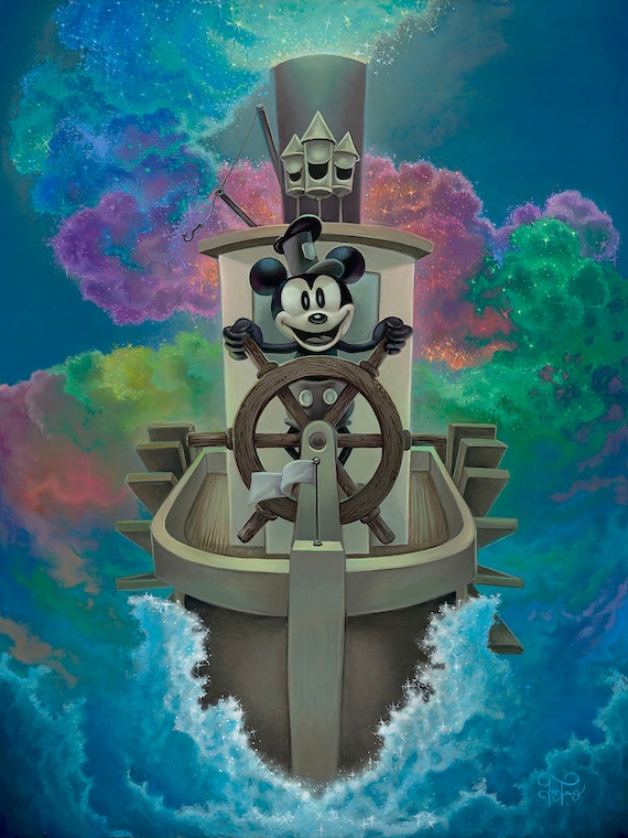 Mickey Mouse Steamboat Willie Walt Disney Fine Art Jared Franco