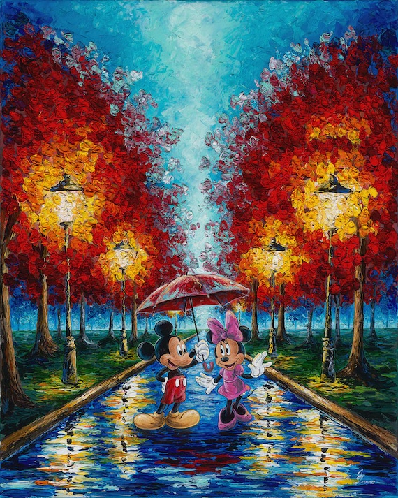Mickey Mouse and Minnie Mouse Walt Disney Fine Art Jennifer Lanna
