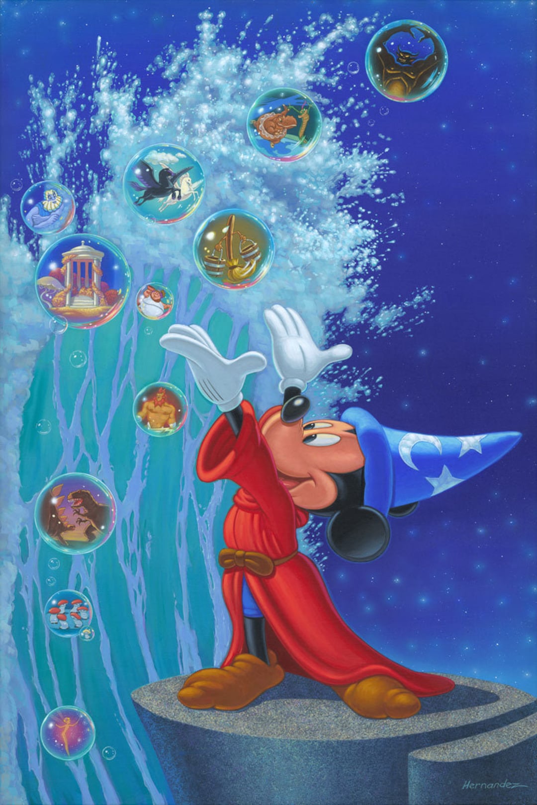 Mickey Mouse Sorcerer's Apprentice Fantasia Walt Disney Fine Art Manuel