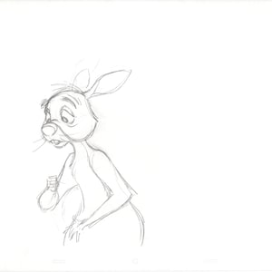 Winnie the Pooh Rabbit Walt Disney Production Animation Cel Drawing b3204