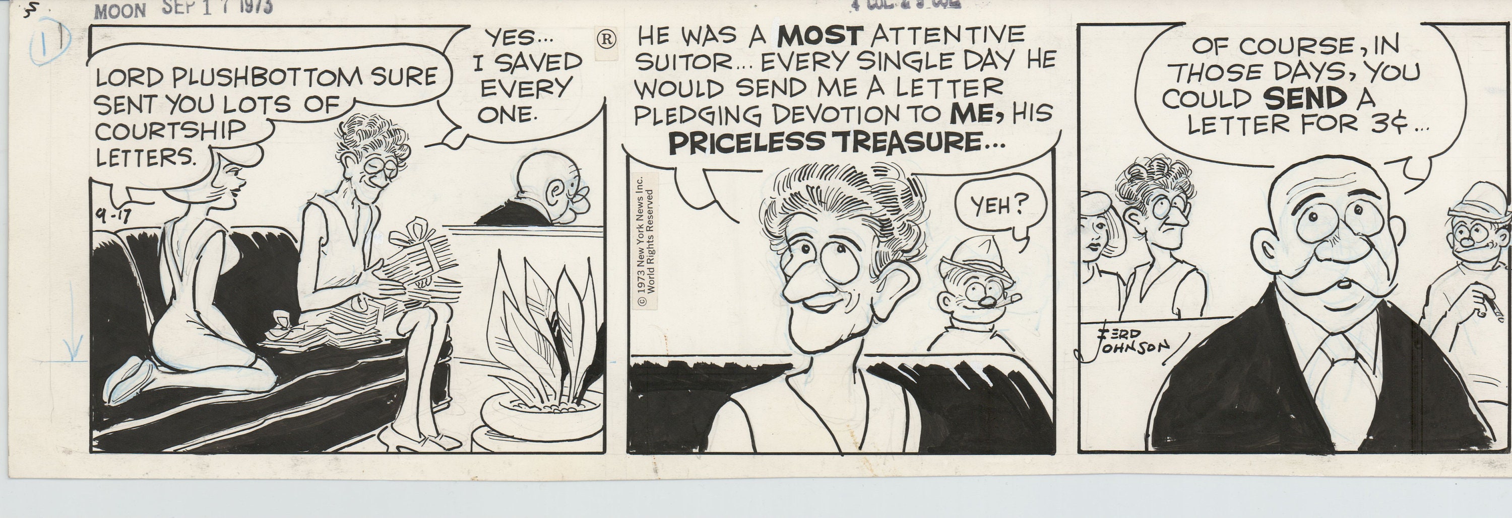 Moon Mullins Original Ink Daily Comic Strip Art Signed Ferd - Etsy Israel