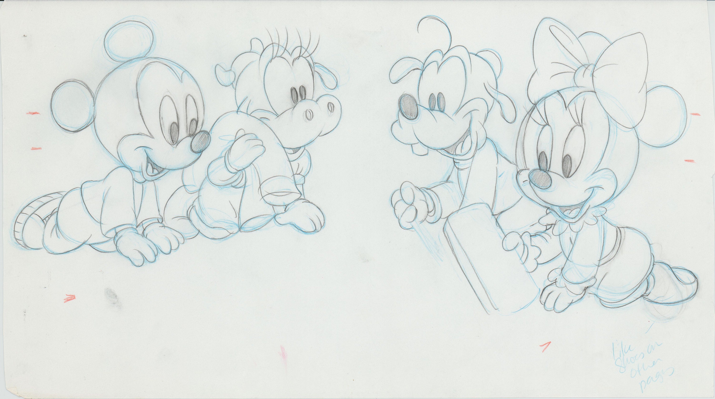 グーフィー 鉛筆画 ミッキーのサービスステーション