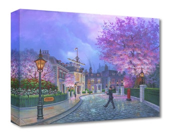 Mary Poppins Walt Disney Fine Art Michael Humphries Ltd Ed of 1500 TOC Treasures on Canvas Print &quot;Cherry Tree Lane&quot;