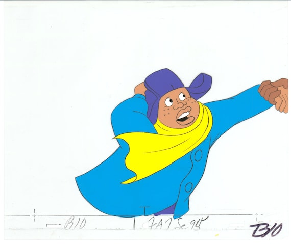 80年代 THE FATMAN WITH THE BLACK HAT クレヨン画 Fat Albert & the Gang Production Animation Cel Used to Make the