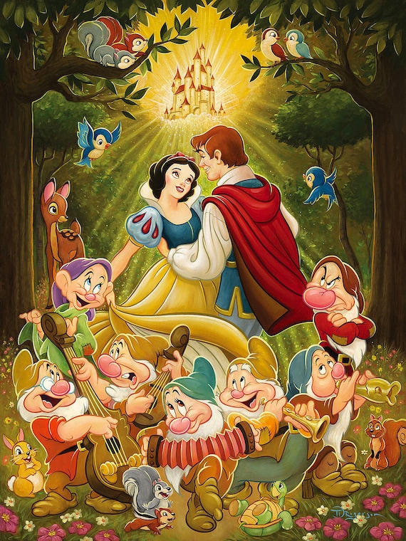 Snow White and the Seven Dwarfs Walt Disney Fine Art Tim Snow White and the Seven Dwarfs Walt Disney Fine Art Tim