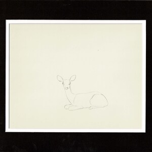 Walt Disney Rough Production Animation Cel Drawing or Study of a Deer 7m
