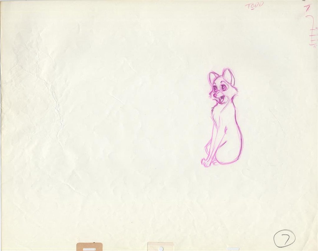 Fox and the Hound VIXEY Walt Disney Production Animation Cel Drawing ...