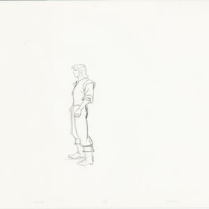 Pocahontas from Walt Disney 1995 Movie John Smith Key Production Animation Cel Drawing B07256