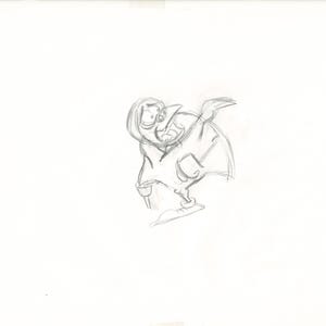 The Great Mouse Detective Fidget the Bat Walt Disney Production Animation Drawing 1986 A131