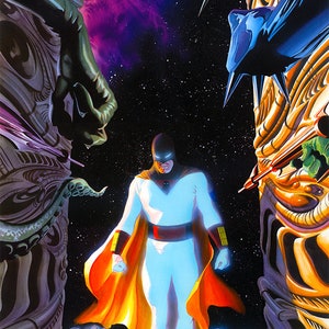 Alex Ross SIGNED Space Ghost Giclee Print on Canvas Limited Edition