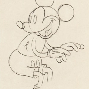 Mickey Mouse 1933 Original Production Animation Cel Drawing from Disney Puppy Love 893