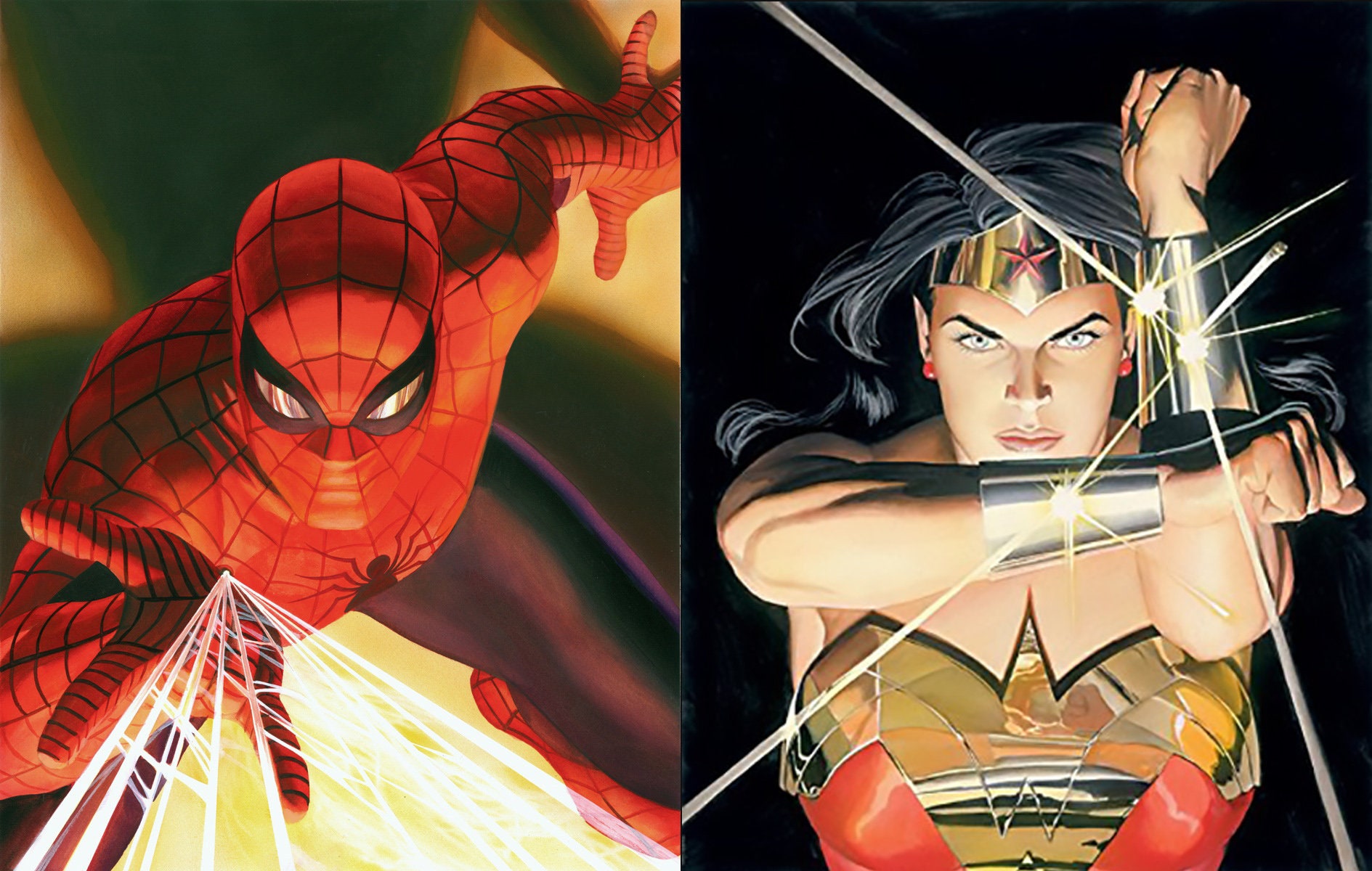 Alex Ross 2 LOT Spider-man and Wonder Woman SDCC Exclusive Matted